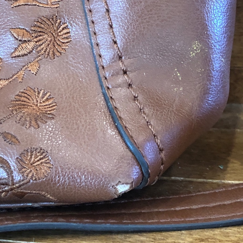 Rosetti Brown‎ Floral Detail Crossbody Purse (B) - Picture 7 of 8
